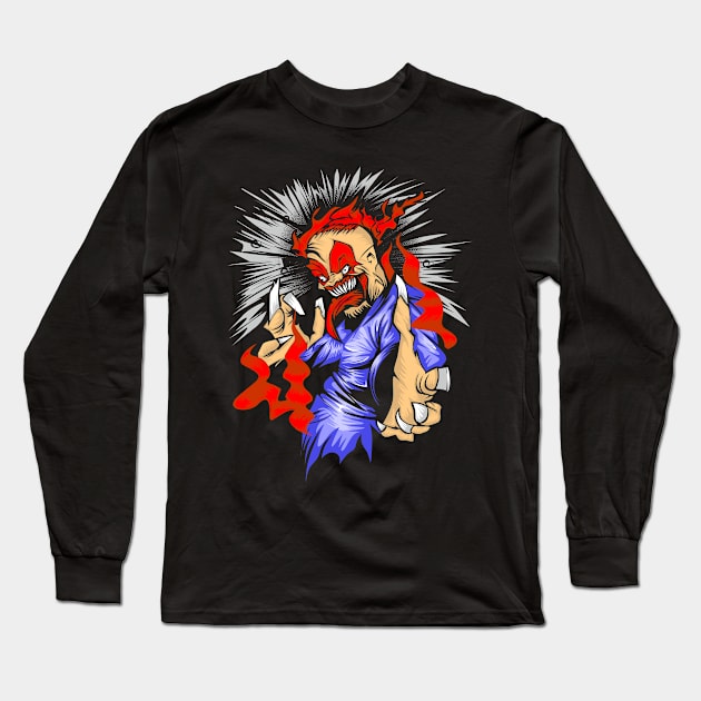 Kungfu Monster Long Sleeve T-Shirt by Starseeker